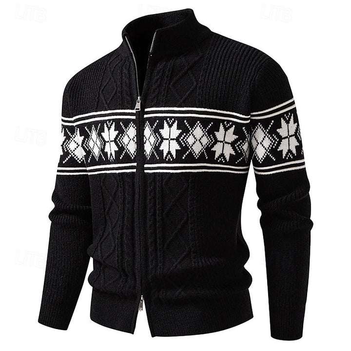 Tjalling | Warm Gebreid Vest met Opstaande Kraag