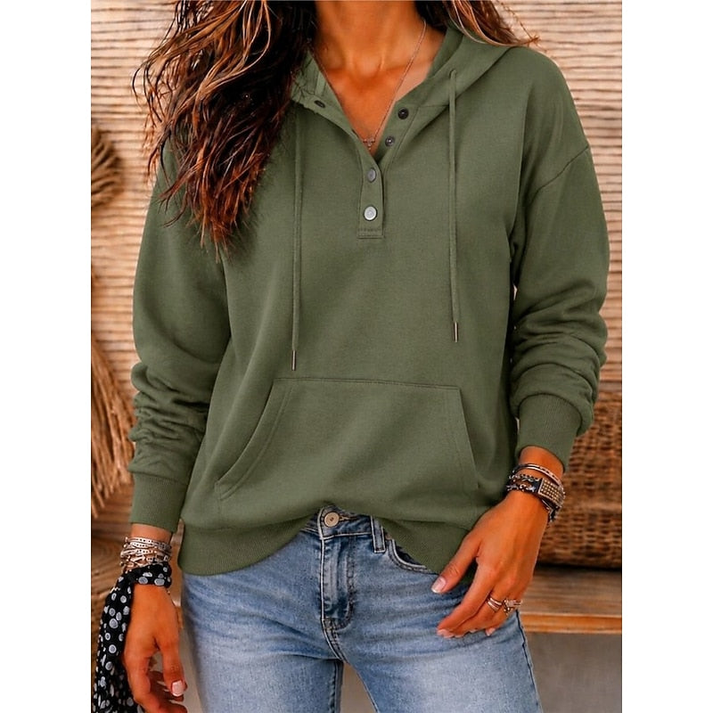 Anouk | Comfortabele Hoodie met Knoopsluiting