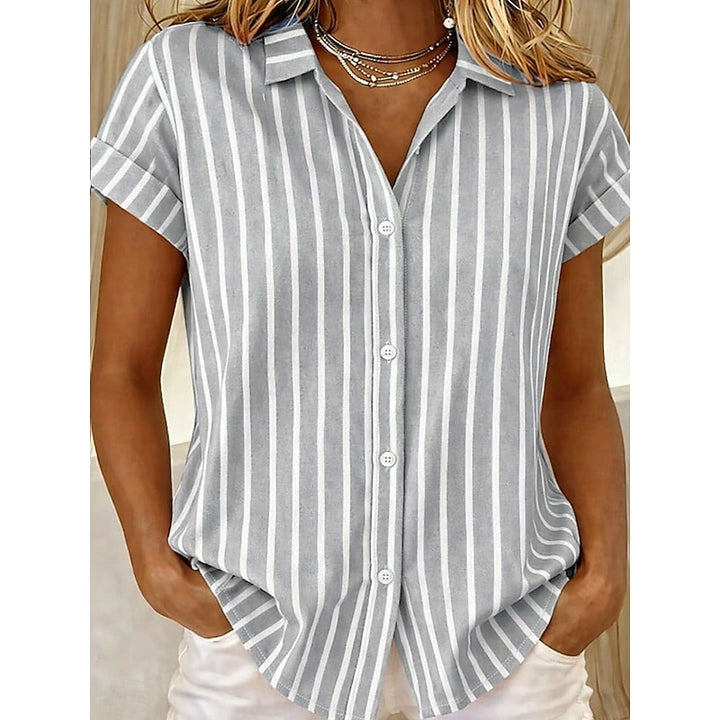 Griet | Verfijnde Gestreepte Blouse