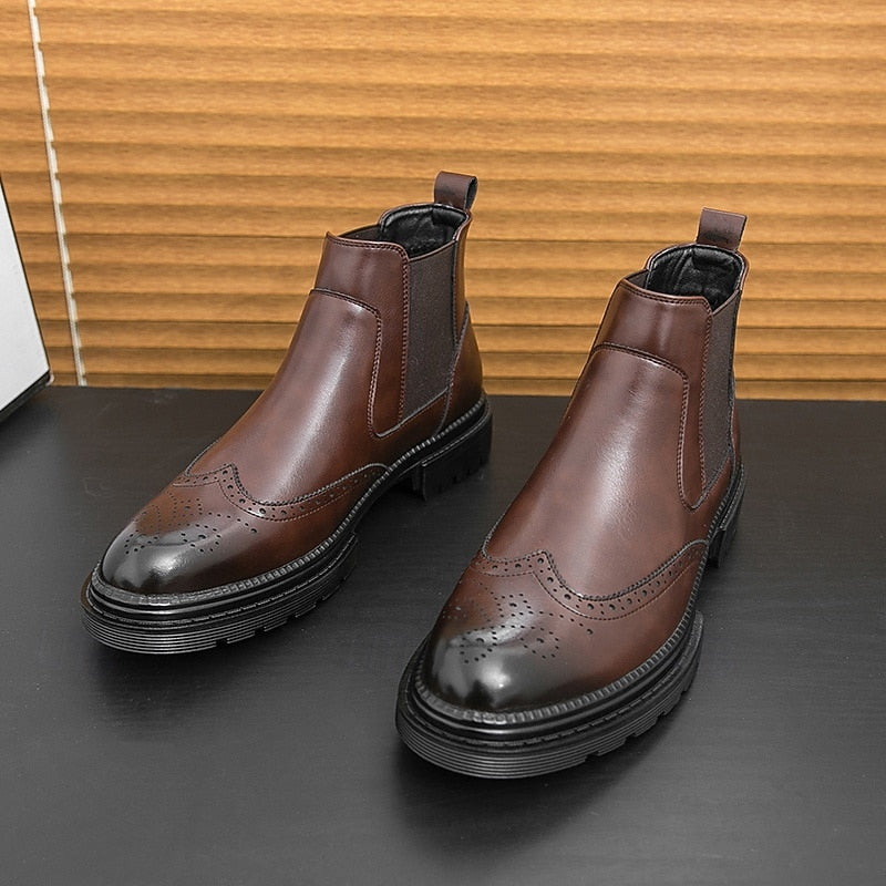 Harmen | Klassieke Chelsea Boots met Brogue-detail