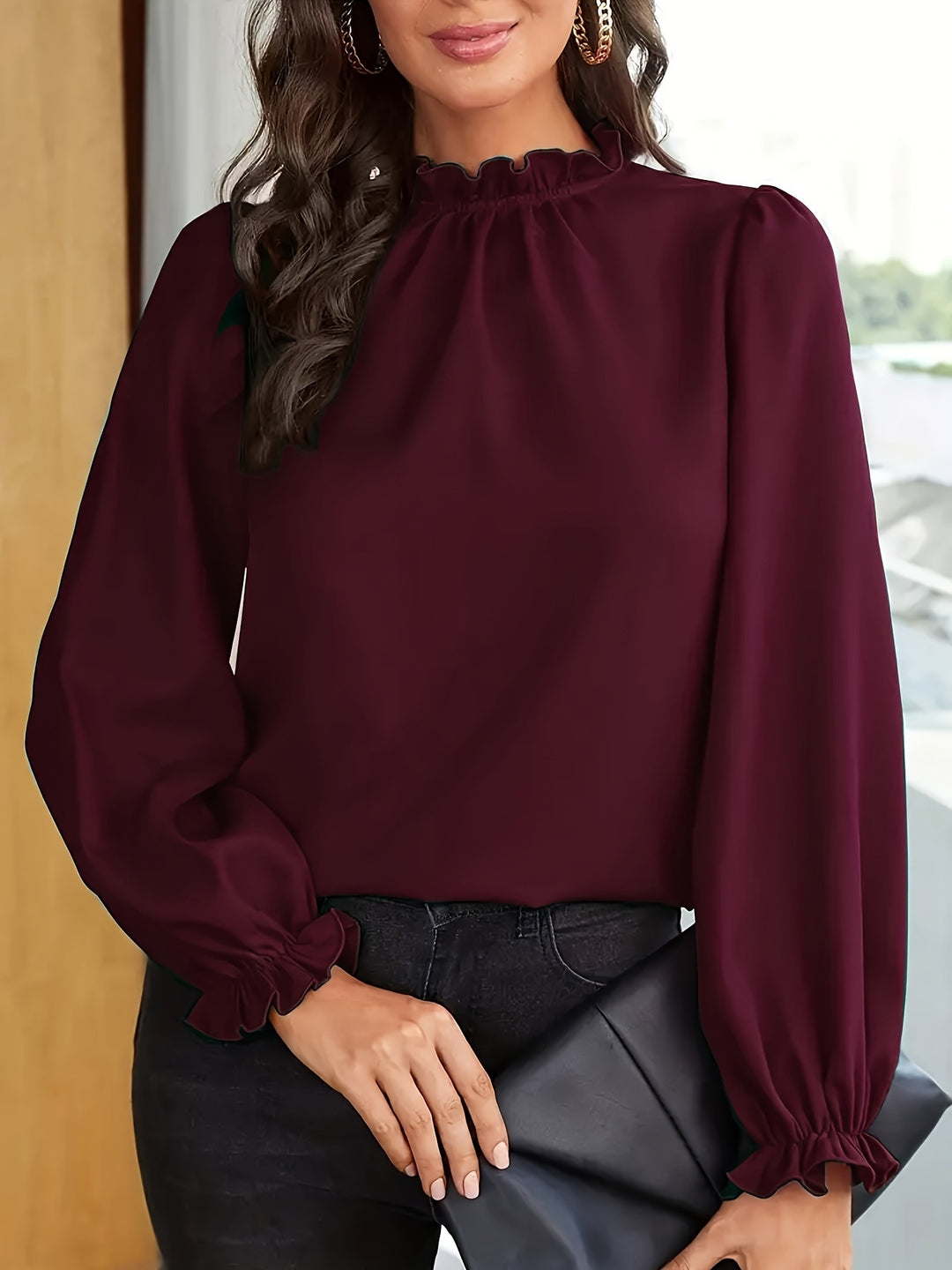 Anke | Elegante Blouse met Ruche-kraag