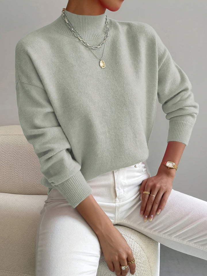 Britt | Elegante Trui met Opstaande Col