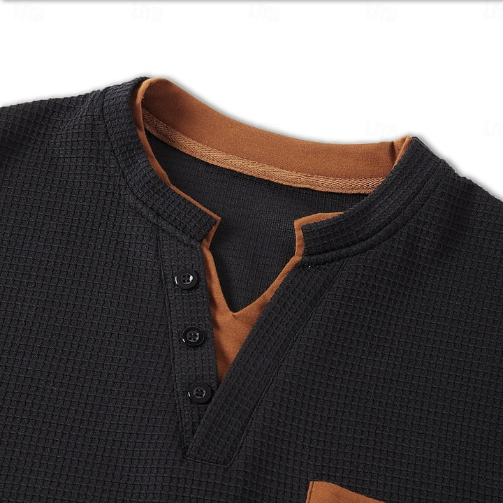 Rik | Verfijnde Henley met Opstaande Kraag