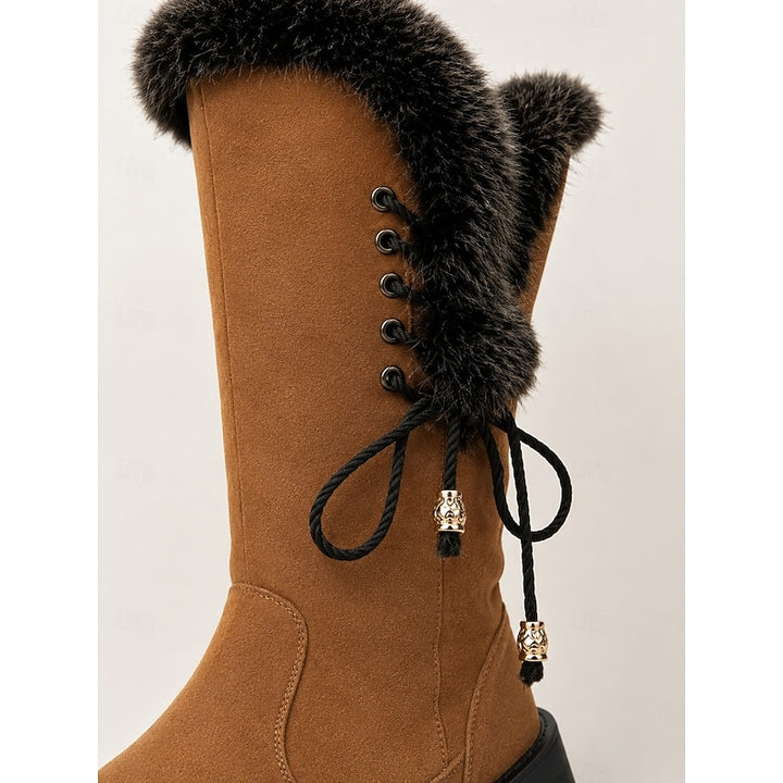Tessa | Warme Hoge Winterlaarzen met Bontrand
