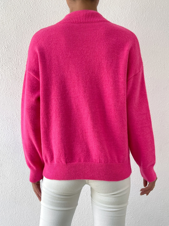 Britt | Elegante Trui met Opstaande Col