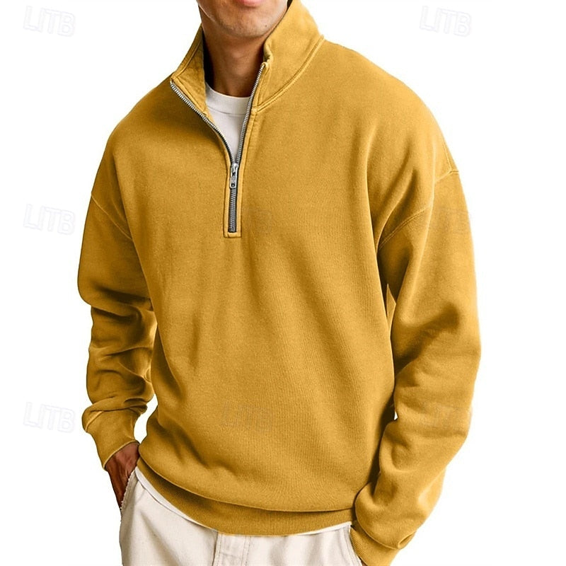 Luuk | Verfijnde Sweater met Ritskraag