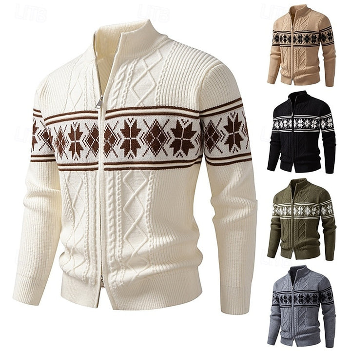 Tjalling | Warm Gebreid Vest met Opstaande Kraag