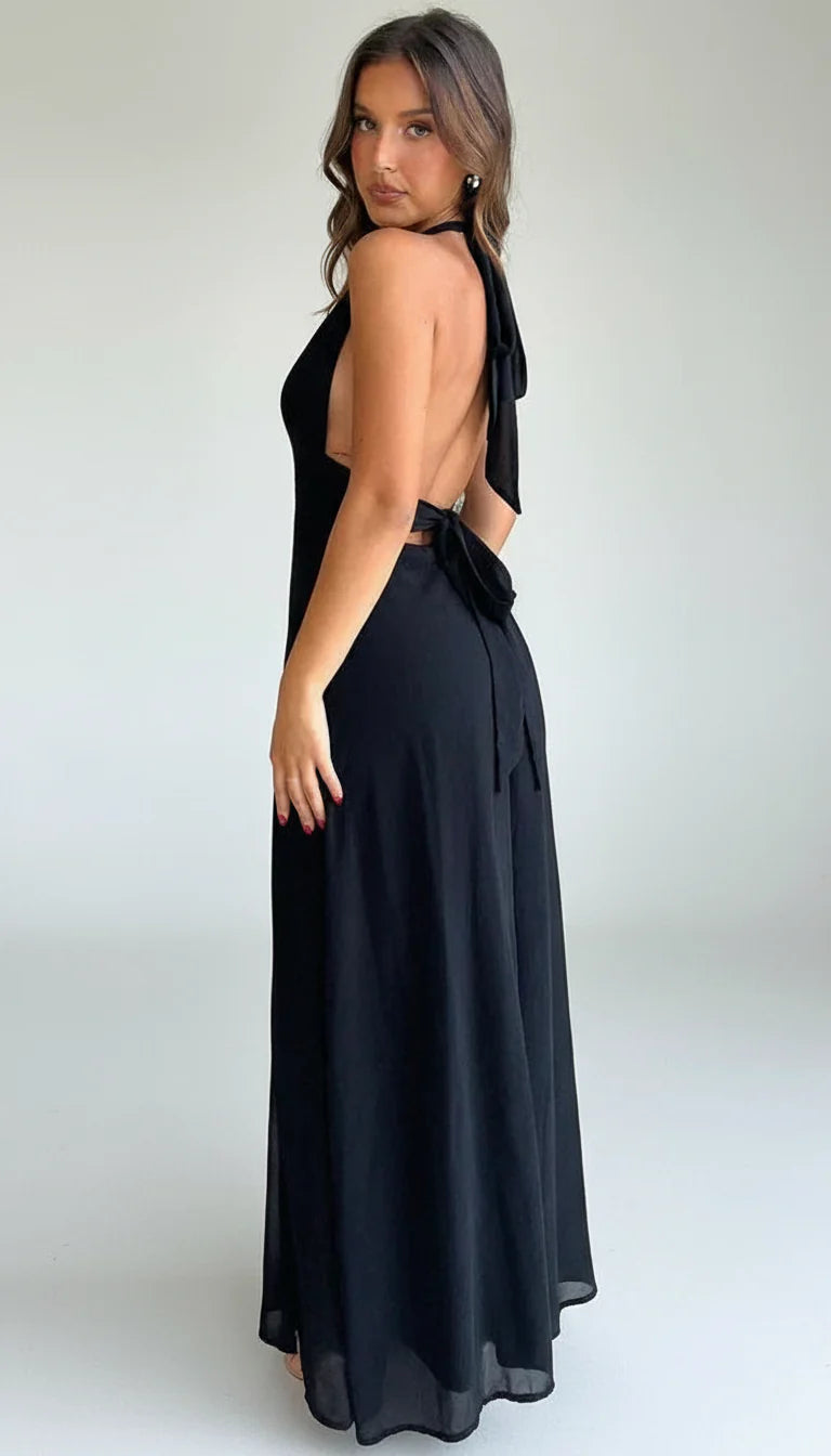 Isadora | Elegante maxi jurk met verfijnde halslijn