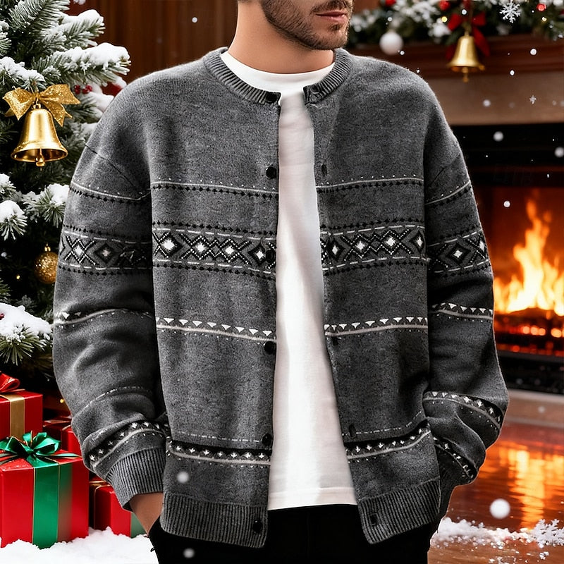 Wim | Warm Kerstvest met Sfeervol Patroon