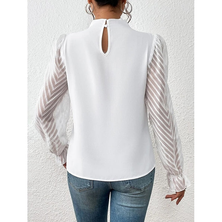 Wilhelmina | Verfijnde Blouse met Opstaande Kraag