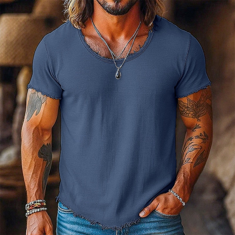 Jort | Casual T-shirt met Onbewerkte Randen