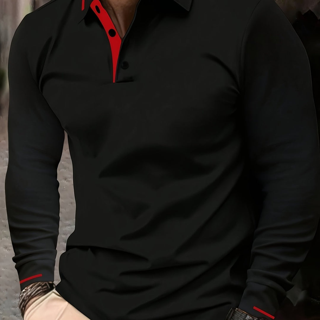 Wim | Verfijnde Poloshirt met Lange Mouwen