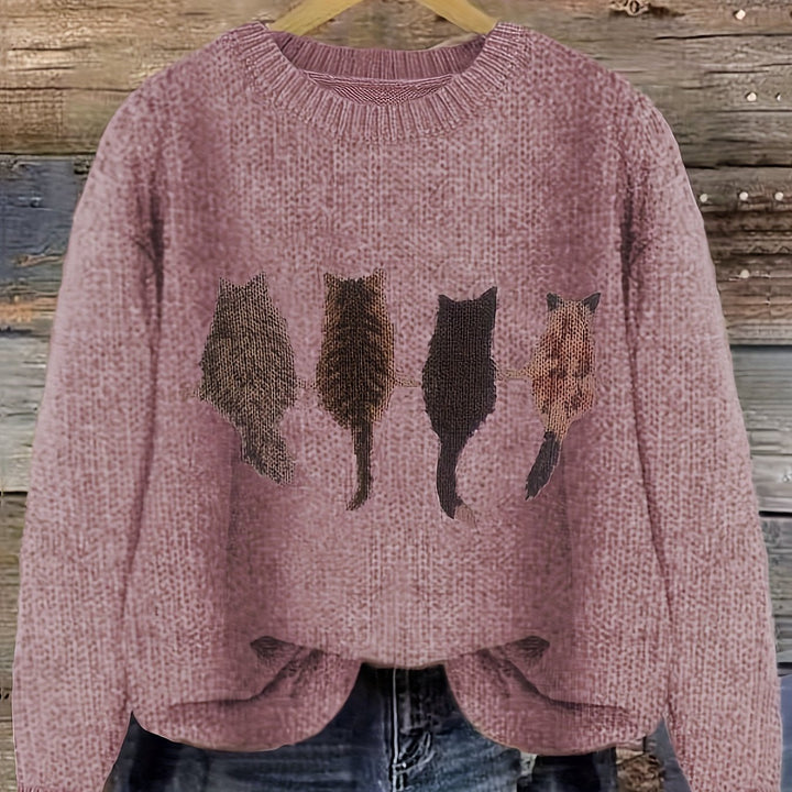 Hetty | Zachte Kattenprint Trui