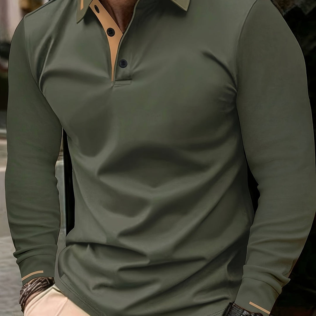 Wim | Verfijnde Poloshirt met Lange Mouwen