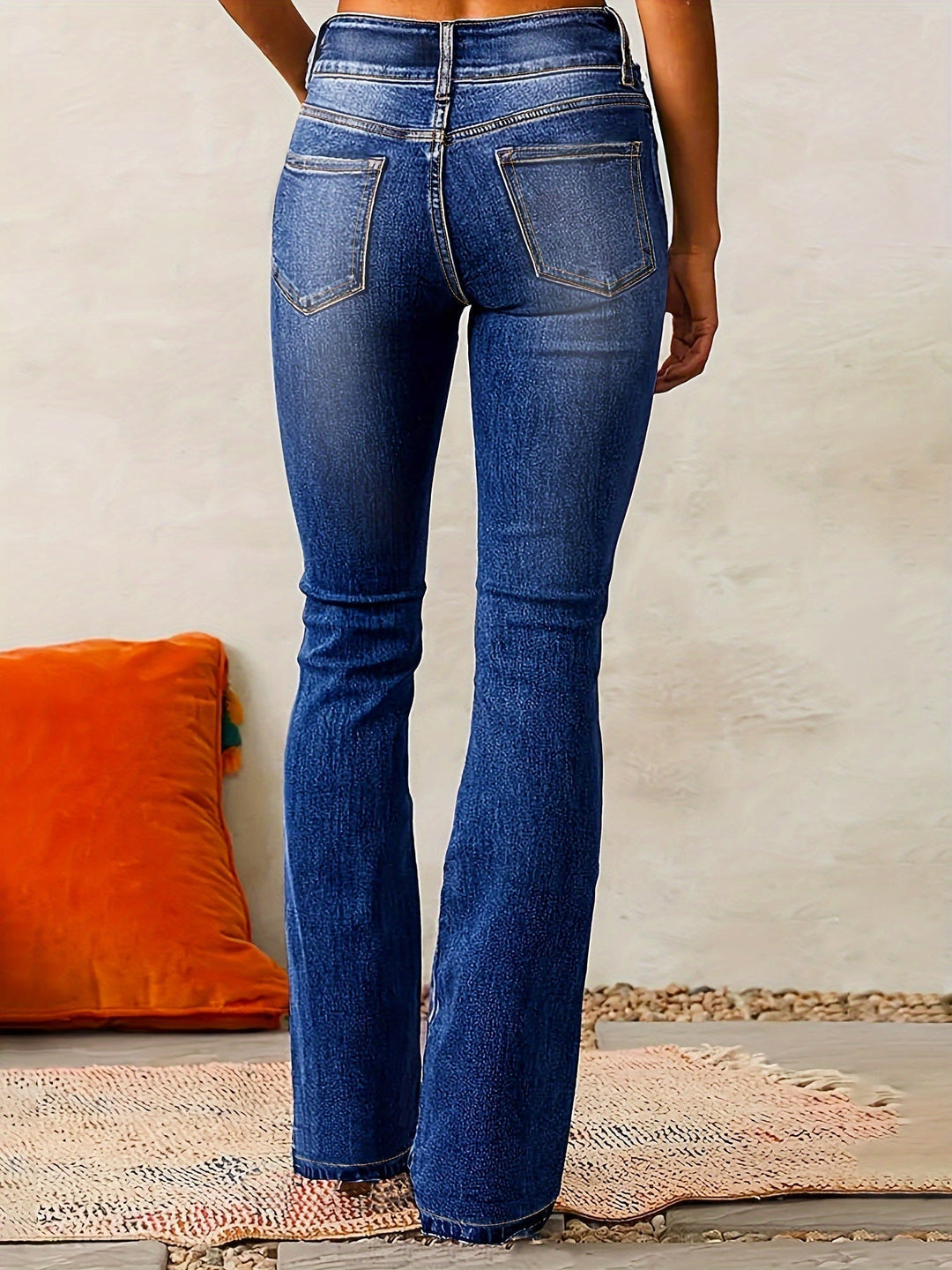 Roos | Uitlopende Jeans met Hoge Taille