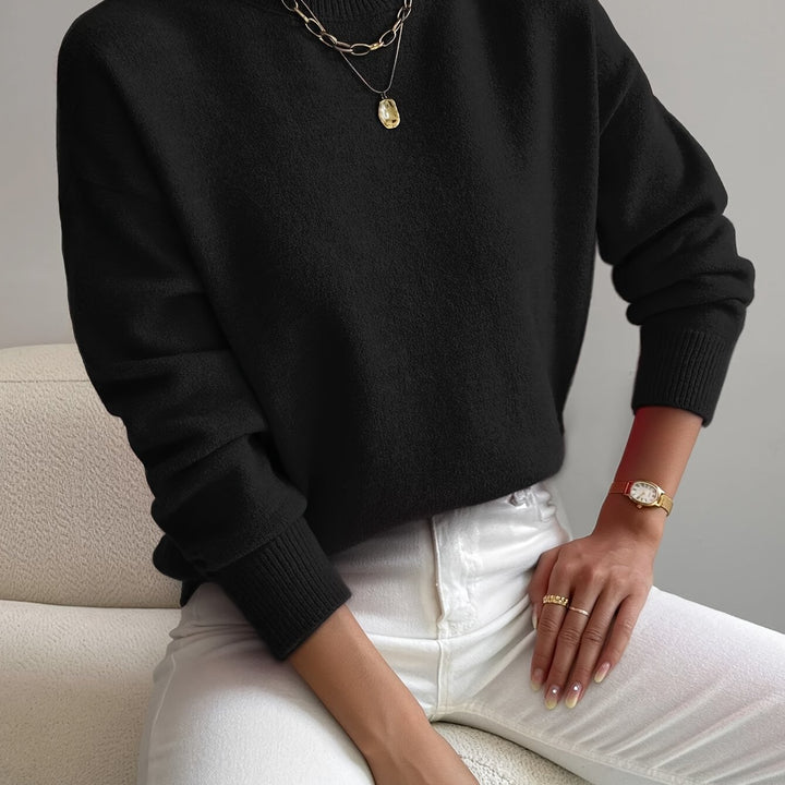Britt | Elegante Trui met Opstaande Col