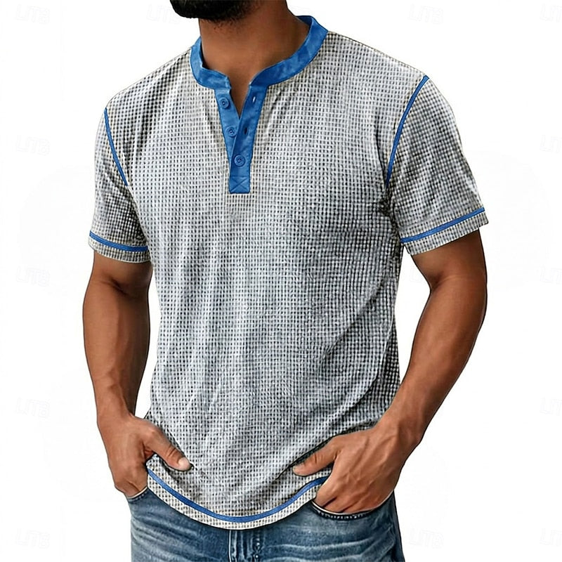 Jaap | Klassieke Henley met Structuur