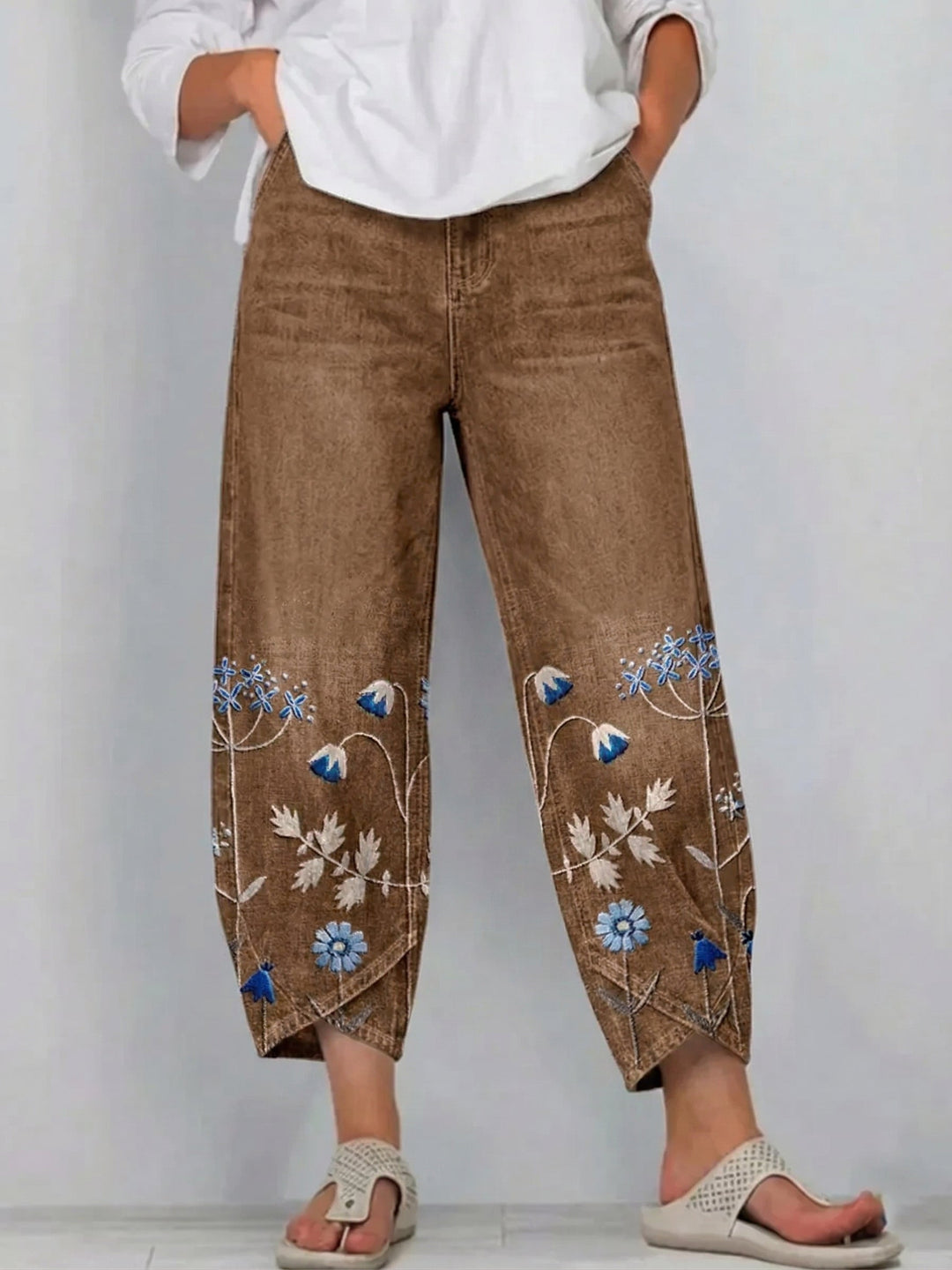 Sophie | Elegante Geborduurde Comfortbroek