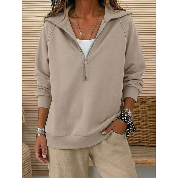 Mariëtte | Sportieve Sweater met Halve Rits