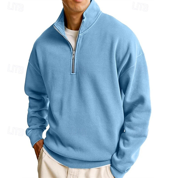 Luuk | Verfijnde Sweater met Ritskraag