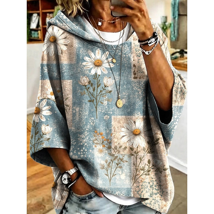 Jantine | Sierlijke Hoodie met Bloemenprint