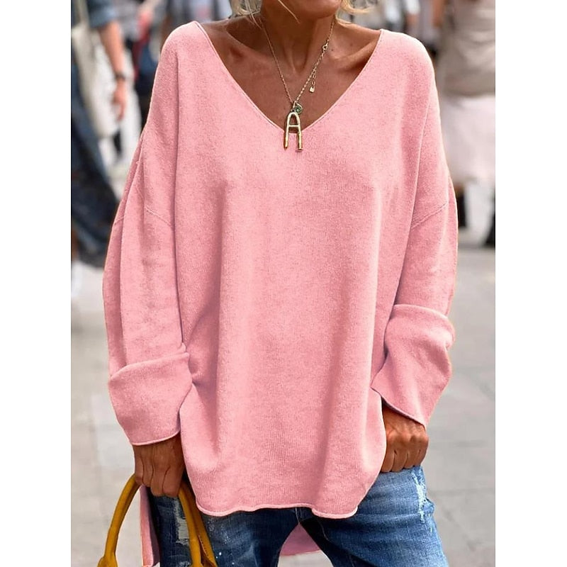 Trijntje | Soepele Oversized V-Hals Trui
