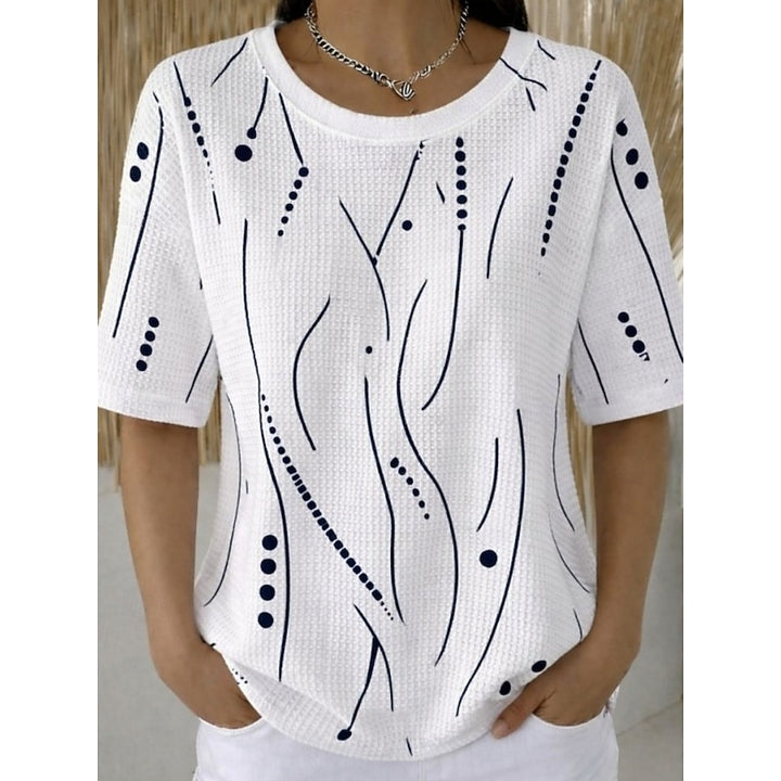 Judith | Elegant Structuur T-shirt met Print