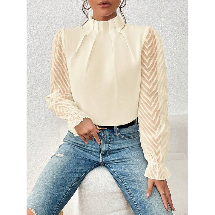 Wilhelmina | Verfijnde Blouse met Opstaande Kraag