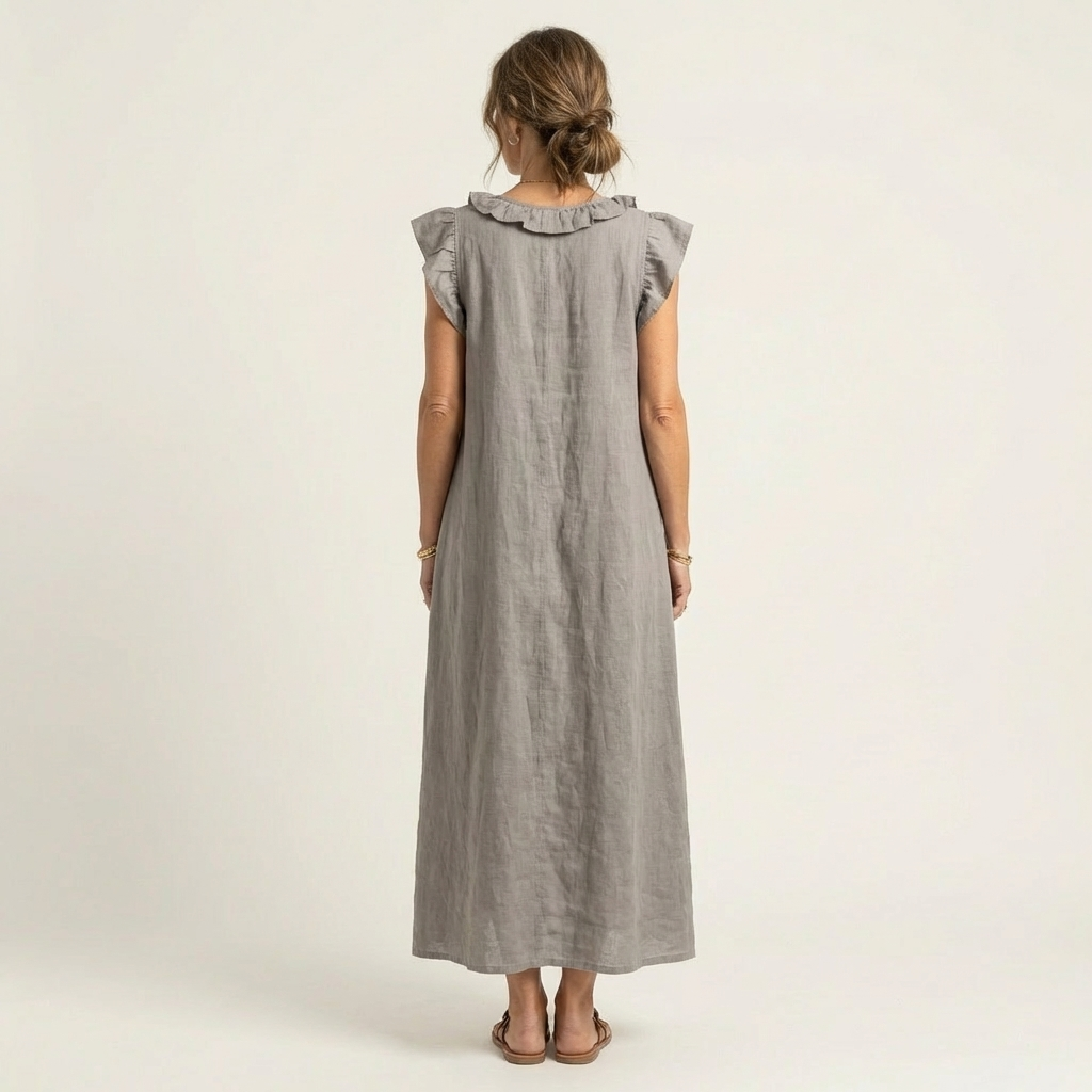 Marijke | Ruche V-Hals Maxi-jurk