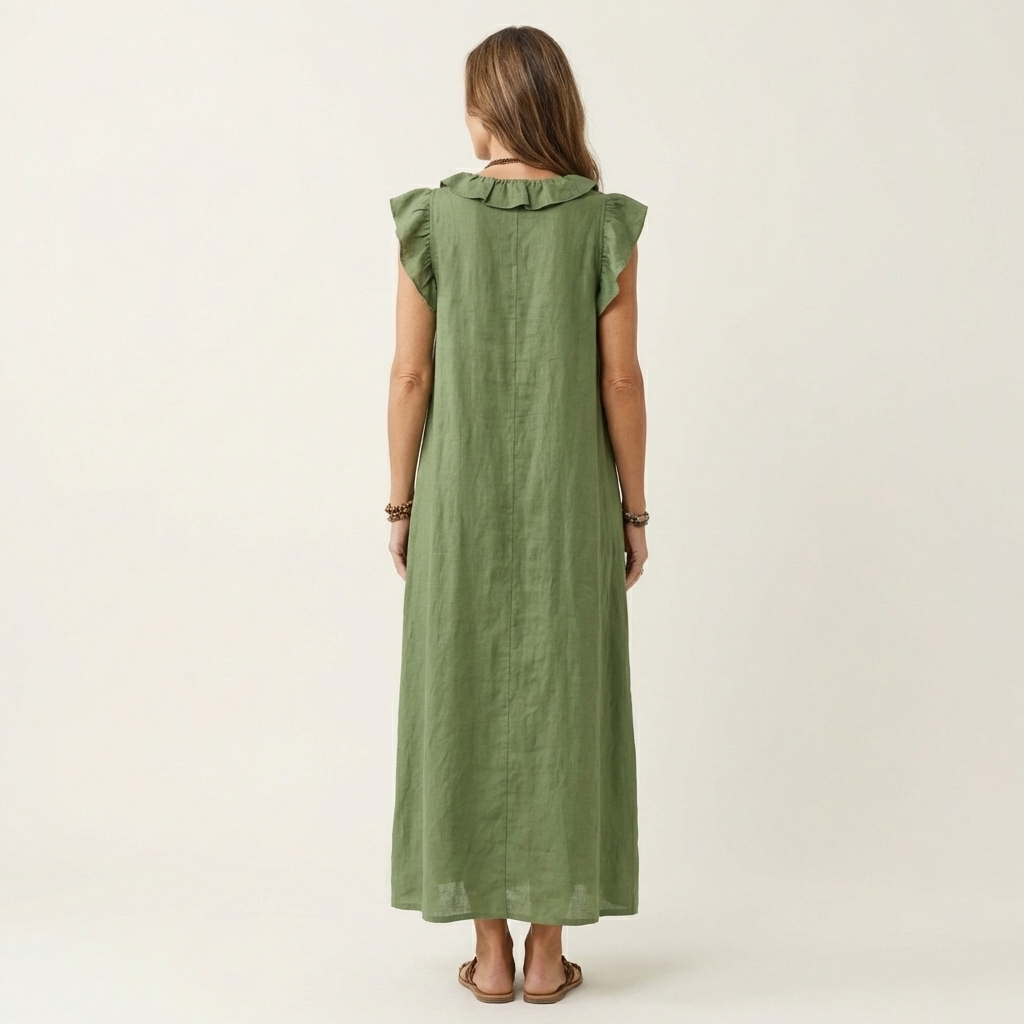 Marijke | Ruche V-Hals Maxi-jurk