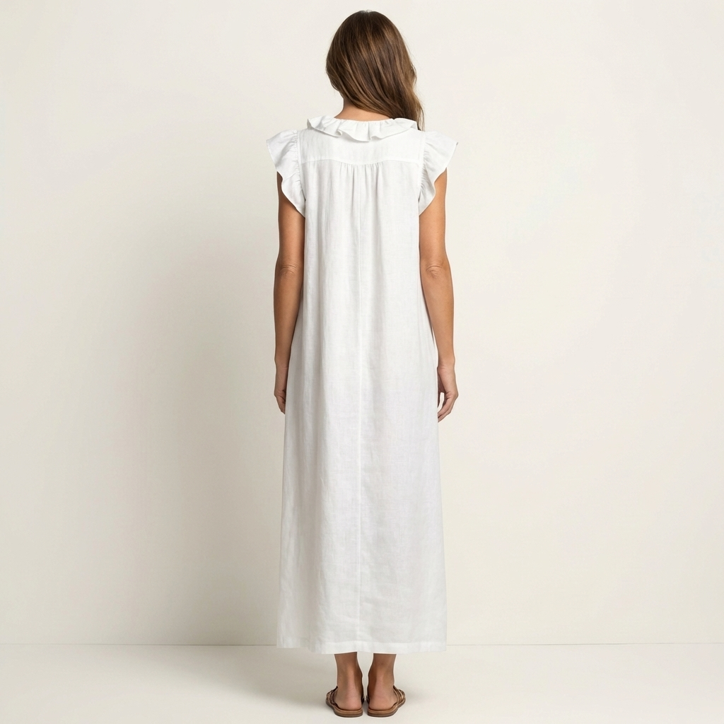 Marijke | Ruche V-Hals Maxi-jurk