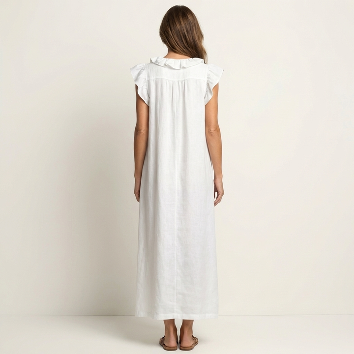 Marijke | Ruche V-Hals Maxi-jurk
