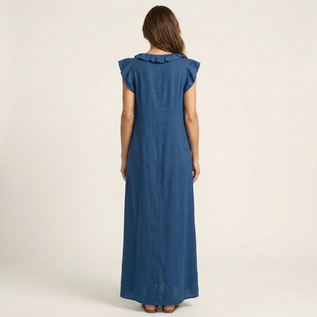 Marijke | Ruche V-Hals Maxi-jurk
