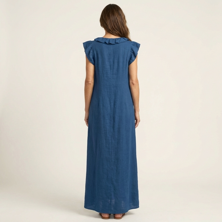 Marijke | Ruche V-Hals Maxi-jurk