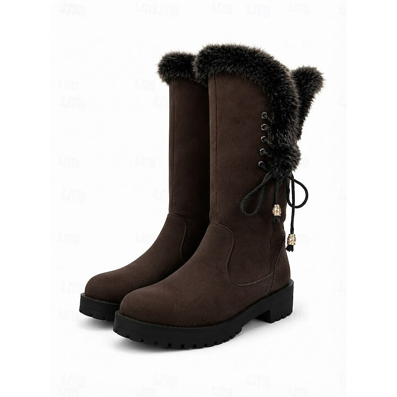 Tessa | Warme Hoge Winterlaarzen met Bontrand