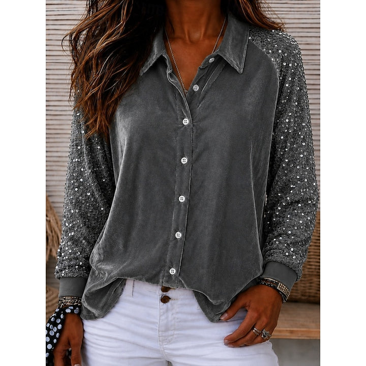 Corrie | Elegante Blouse met Glinstermouwen
