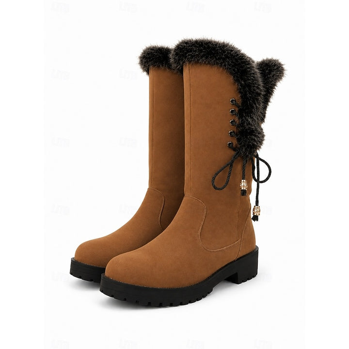 Tessa | Warme Hoge Winterlaarzen met Bontrand