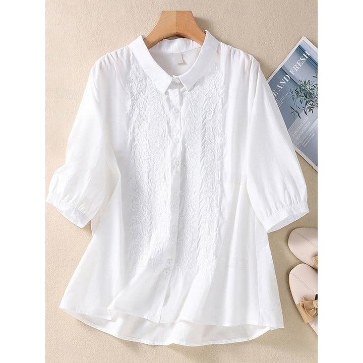 Lisette | Verfijnde Geborduurde Blouse