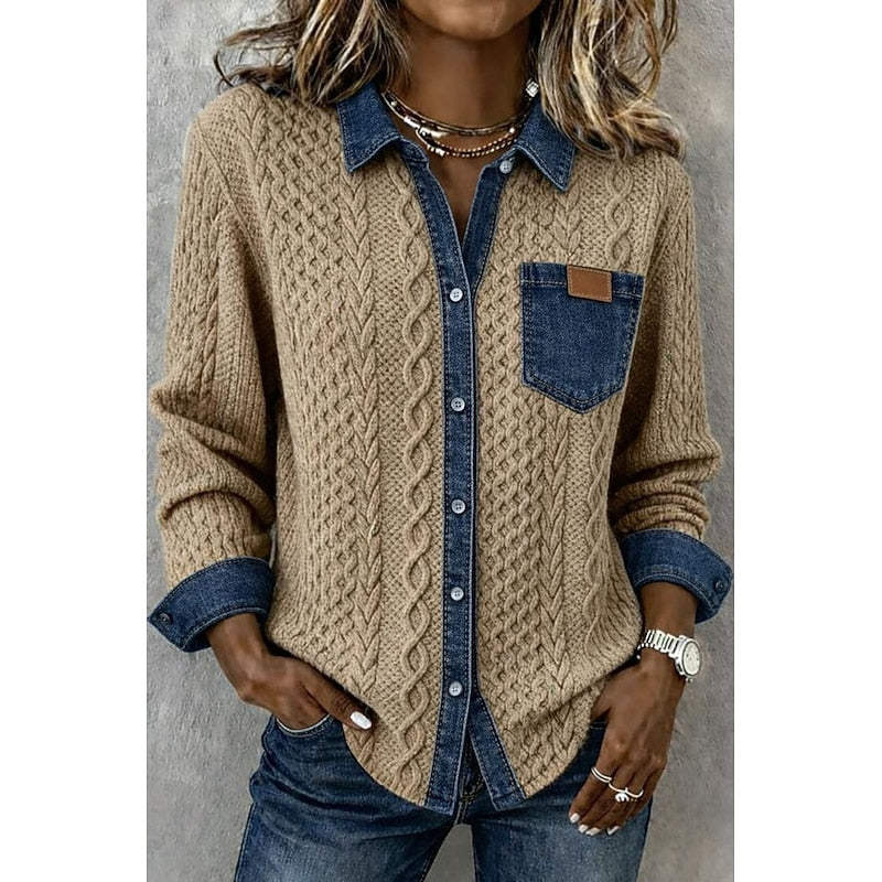 Nelleke | Gebreide Blouse met Kraag