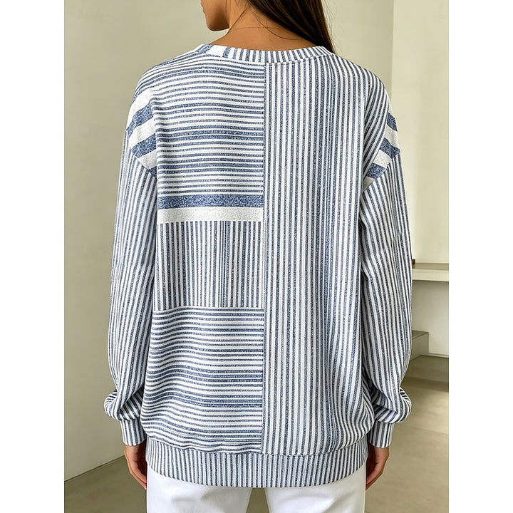 Loes | Gestreepte Sweater met Ronde Hals