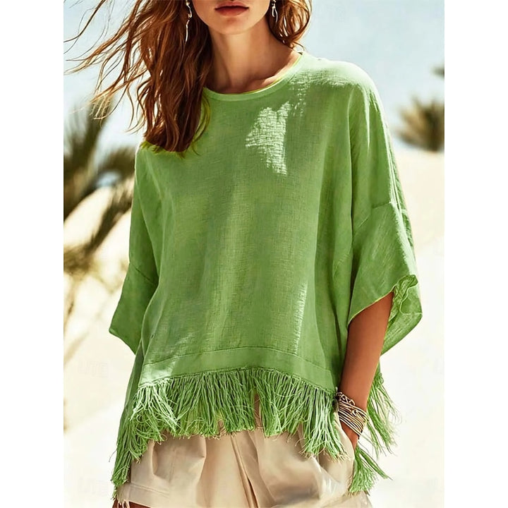 Truus | Luchtige Blouse met Franjezoom