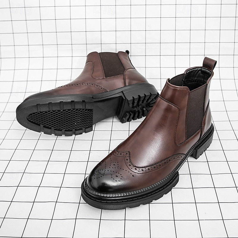 Harmen | Klassieke Chelsea Boots met Brogue-detail