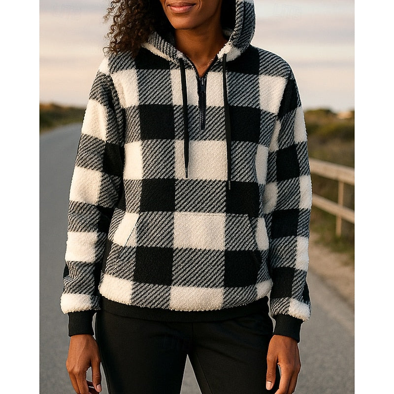 Hendrika | Warme Geruite Hoodie