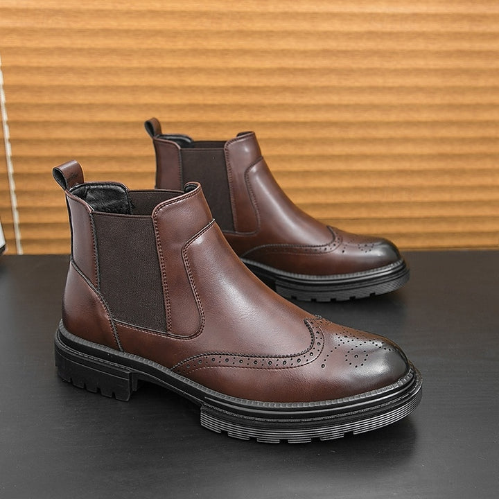 Harmen | Klassieke Chelsea Boots met Brogue-detail