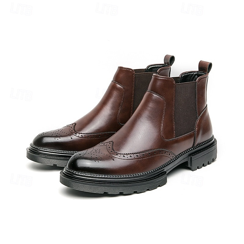 Harmen | Klassieke Chelsea Boots met Brogue-detail
