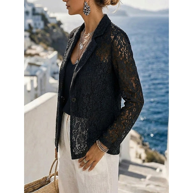 Renate | Verfijnde Opengewerkte Blazer