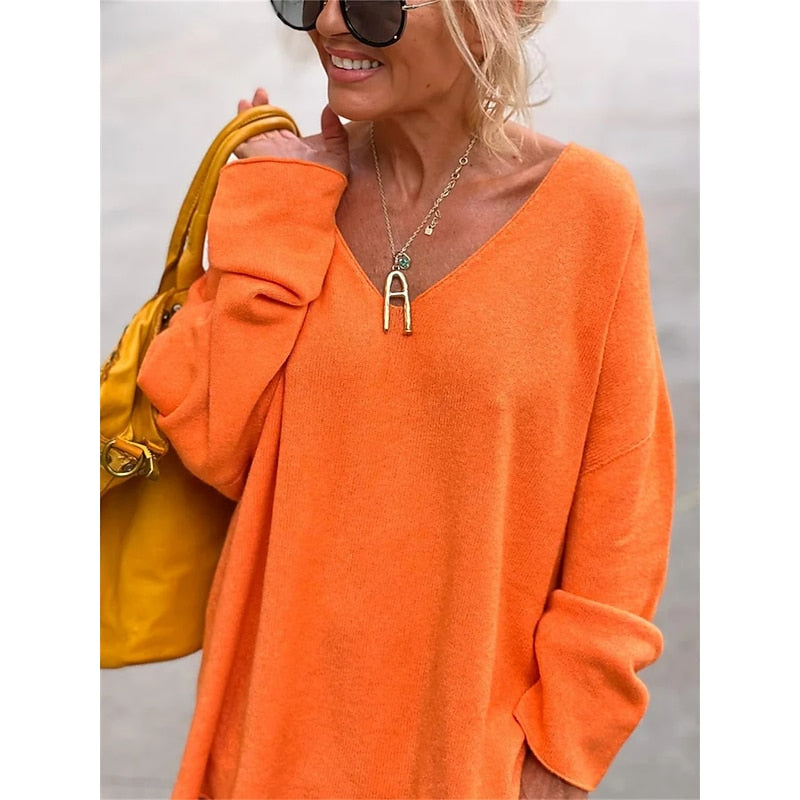 Trijntje | Soepele Oversized V-Hals Trui