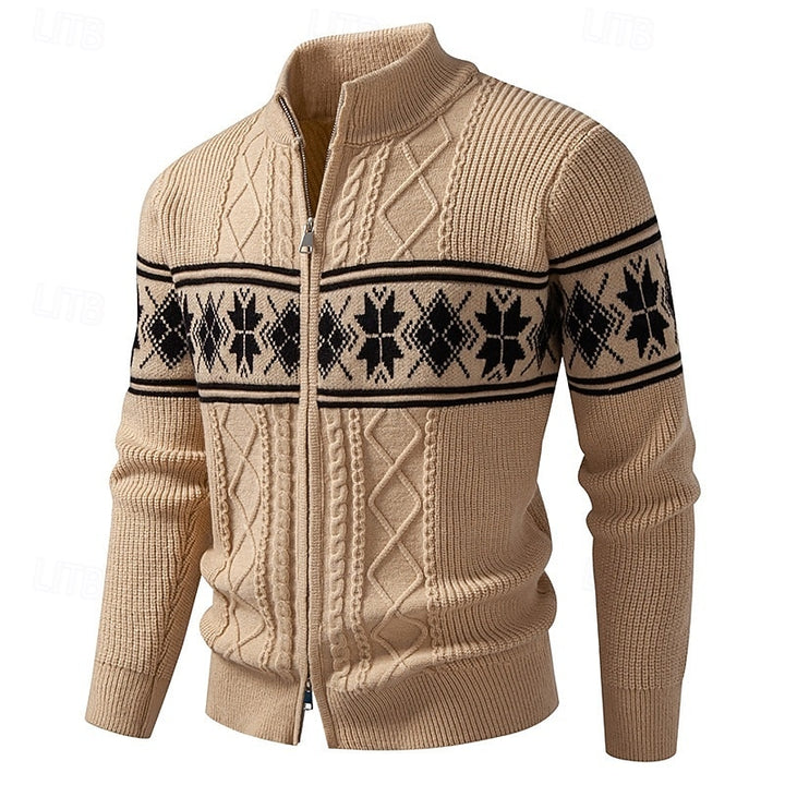 Tjalling | Warm Gebreid Vest met Opstaande Kraag