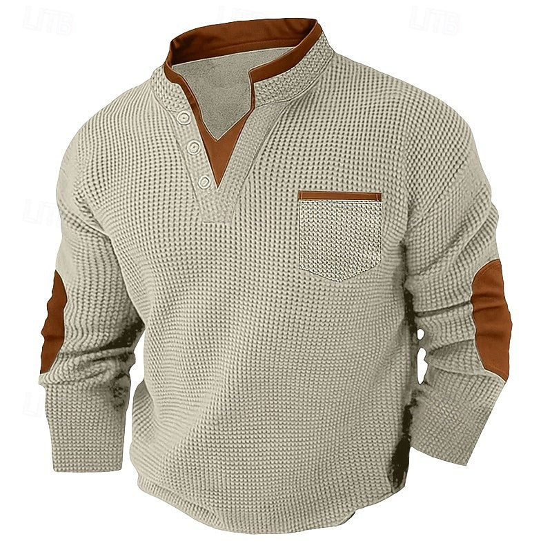 Rik | Verfijnde Henley met Opstaande Kraag