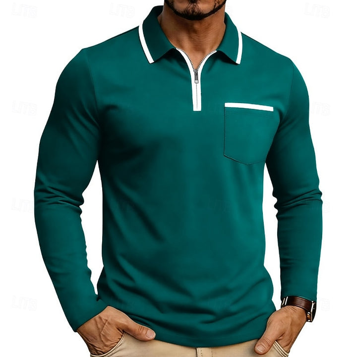 Reinoud | Verfijnde Poloshirt met Halve Rits